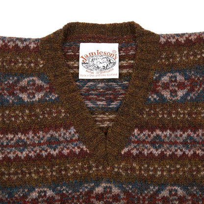 Jamieson's V-neck Fair Isle Bracken Slipover