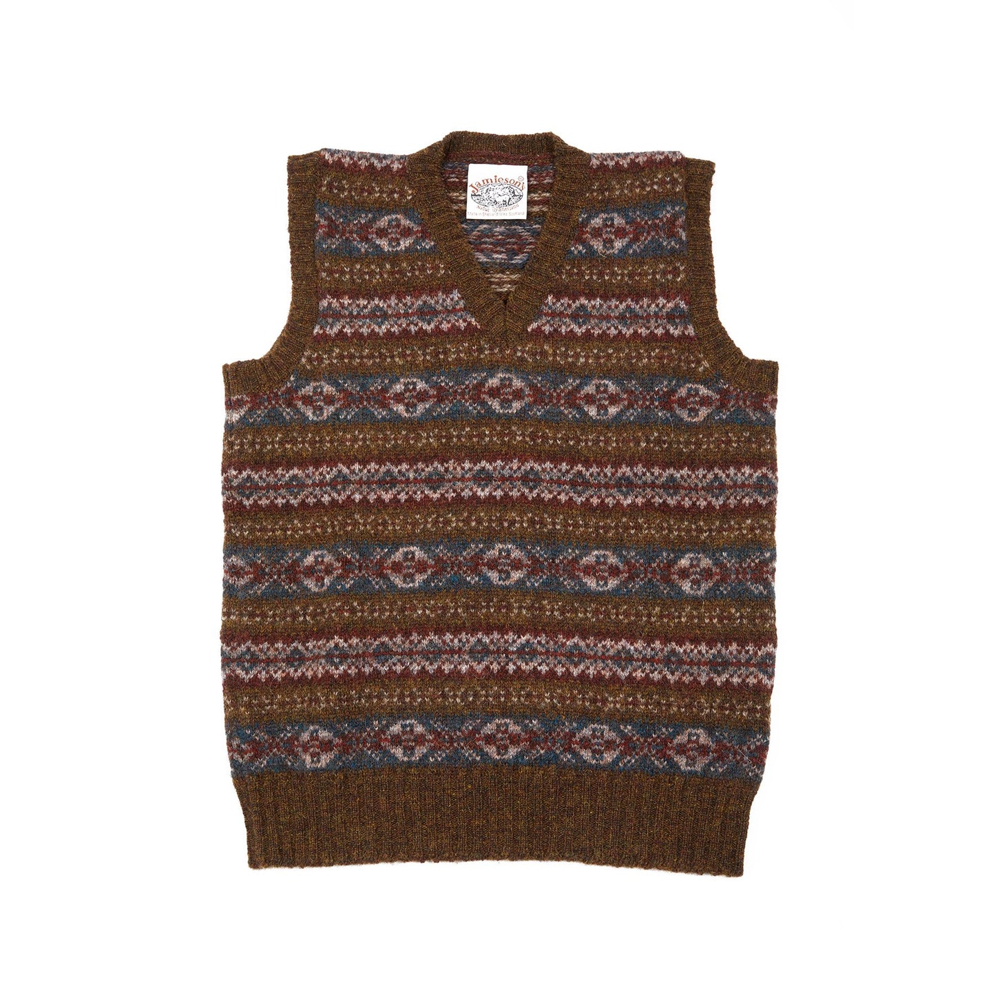 Jamieson's V-neck Fair Isle Bracken Slipover