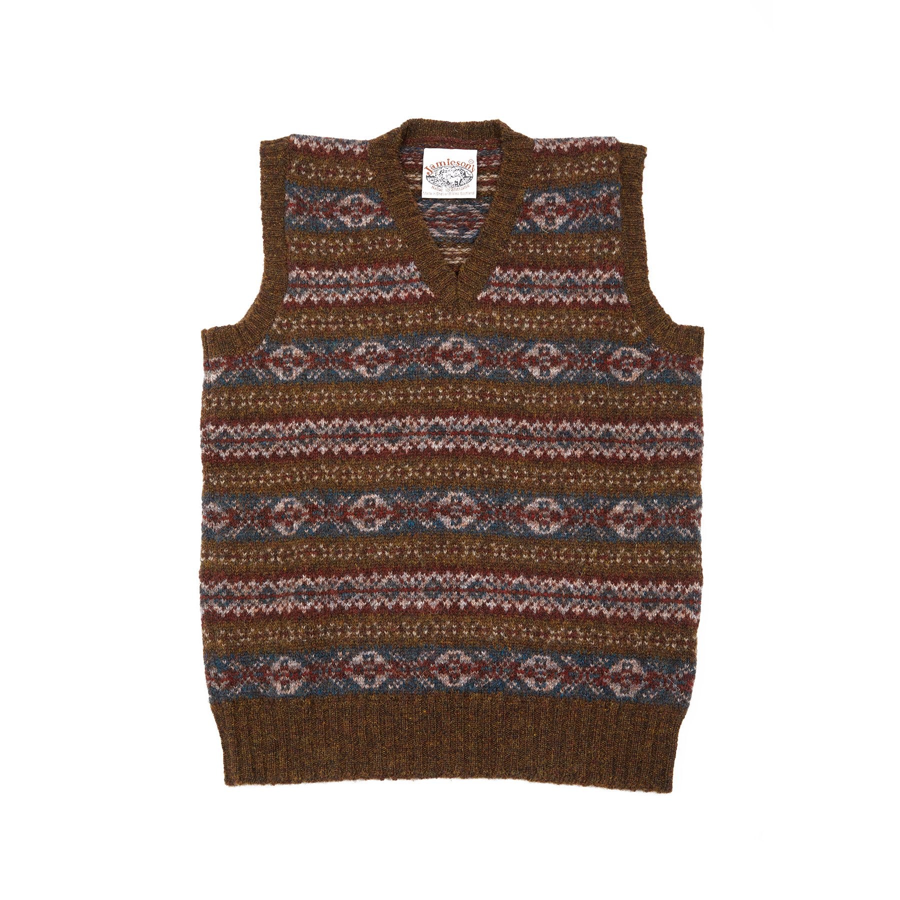 Jamieson's V-neck Fair Isle Bracken Slipover