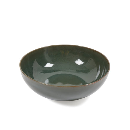 Keramische Werkstatt Margaretenhöhe Hand Thrown Stoneware Salad Bowl in Dark Green