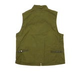 New Travel Vest utility vest made from water-resistant, lightweight, dry-wax cotton by Halley Stevensons of Dundee.   100% Cotton.   Made in Italy.