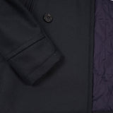 Manifattura Ceccarelli Panno Stio Wool Pea Coat in Navy