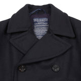 Manifattura Ceccarelli Panno Stio Wool Pea Coat in Navy