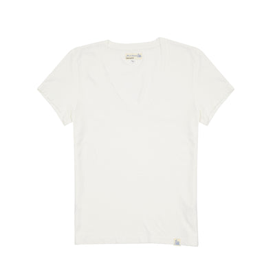 Merz b Schwanen Women's V-neck T-shirt in White