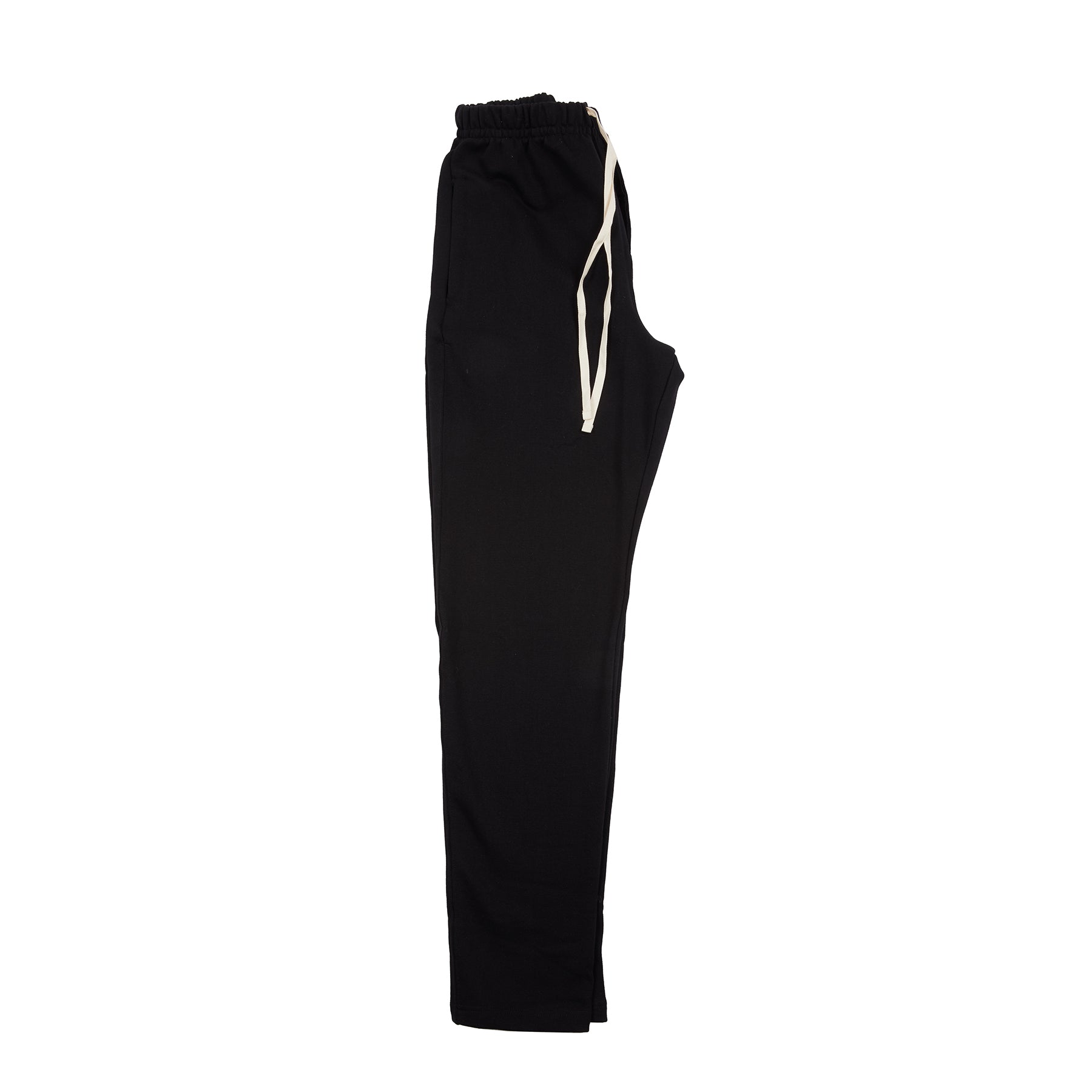 Merz b Schwanen 3S50.99 GOOD ORIGINALS men's sweat pants open leg with fly | deep black PRIMA STRONG 3-THREAD | 100% CO organic