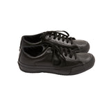 Moonstar Plain Court Leather Trainers in Black