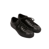 Moonstar Plain Court Leather Trainers in Black