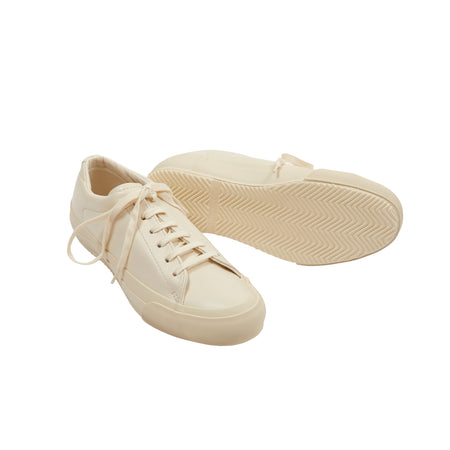 Moonstar Plain Court Leather Trainers in Ivory