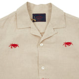 Portuguese Flannel Short Sleeve Shirt in Crab Motif