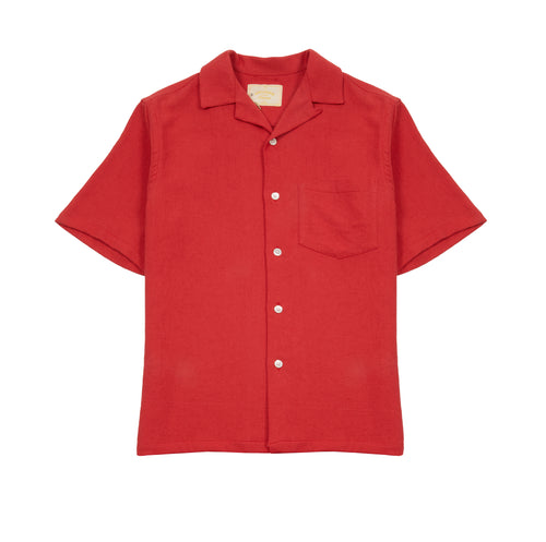 Portuguese Flannel Short Sleeve Pique Shirt in Clay