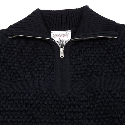 SNS Herning Fisherman Short Zip Sweater in Navy