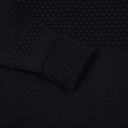 SNS Herning Fisherman Short Zip Sweater in Navy