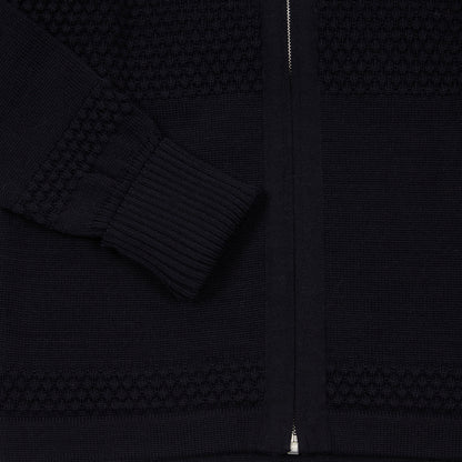 SNS Herning Fisherman Full Zip Jumper in Navy