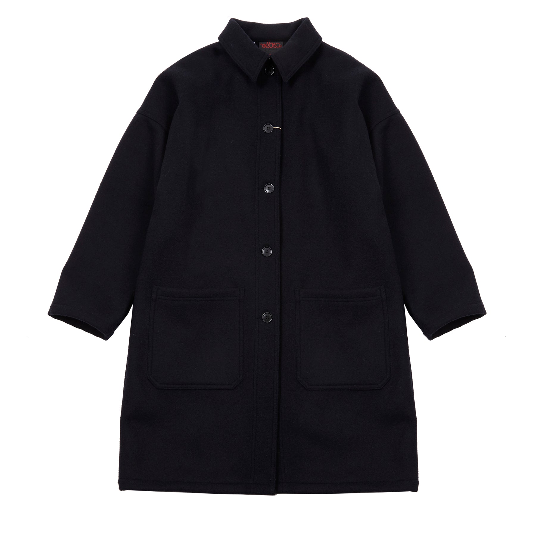 Vetra Women's 3E55/2106F Soft Wool Melton Coat in Navy